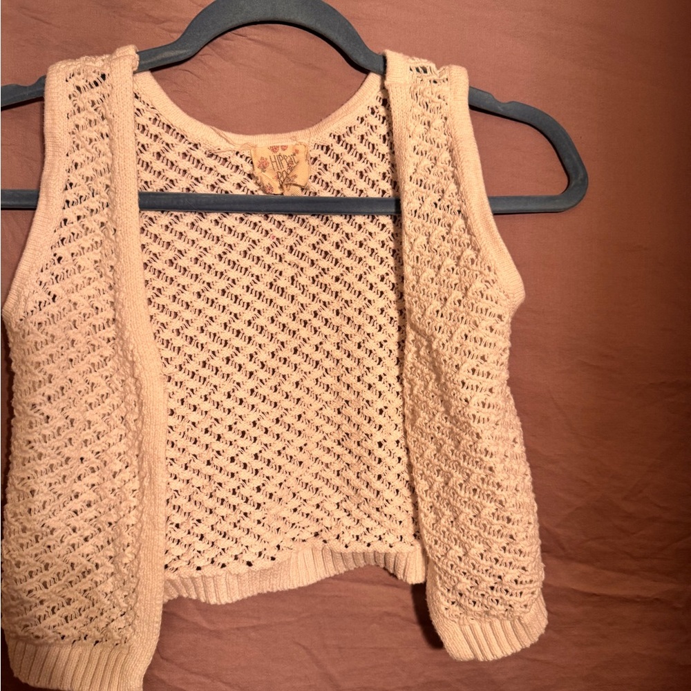 Hippie Rose Cream Knit Vest